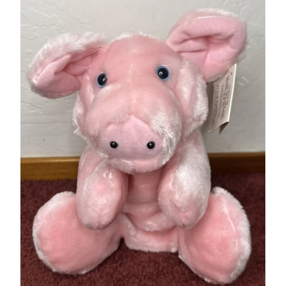 Pig Puppet Plush Animal Express Blue Eyes Vintage 1978 Farm Animal Swine NEW NWT